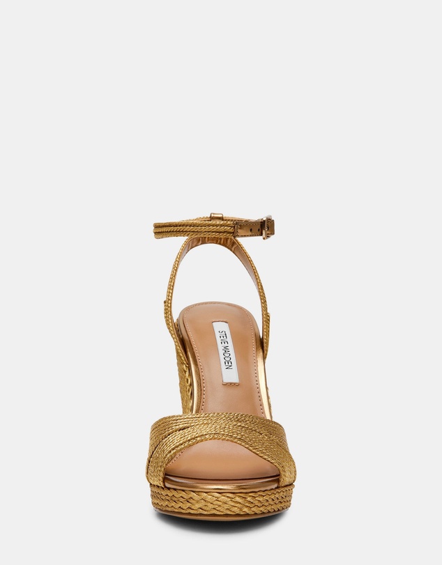 Steve Madden - Devin bronze raffia espadrille wedge sandal