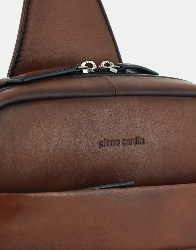 Pierre Cardin - Pierre Cardin Men's Genuine Leather Sling Bag