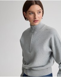 Oxford - Victoria Crop Zip Neck Knit