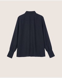 IDA+S - Goldie Silk Blouse With Elastic Sleeve Detail