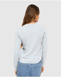 Belle & Bloom - Frankie Textured Kniteed Polo Long Sleeve Top