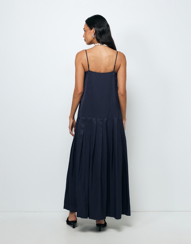 AERE - Esti Pleated Hem Maxi Dress