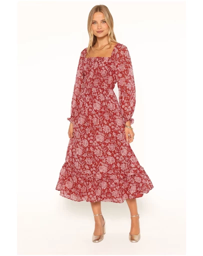 Petal & Pup - Aine Midi Dress - Red Floral