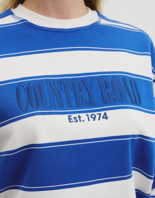 Country Road - Australian Cotton Stripe Country Road Logo Sweat