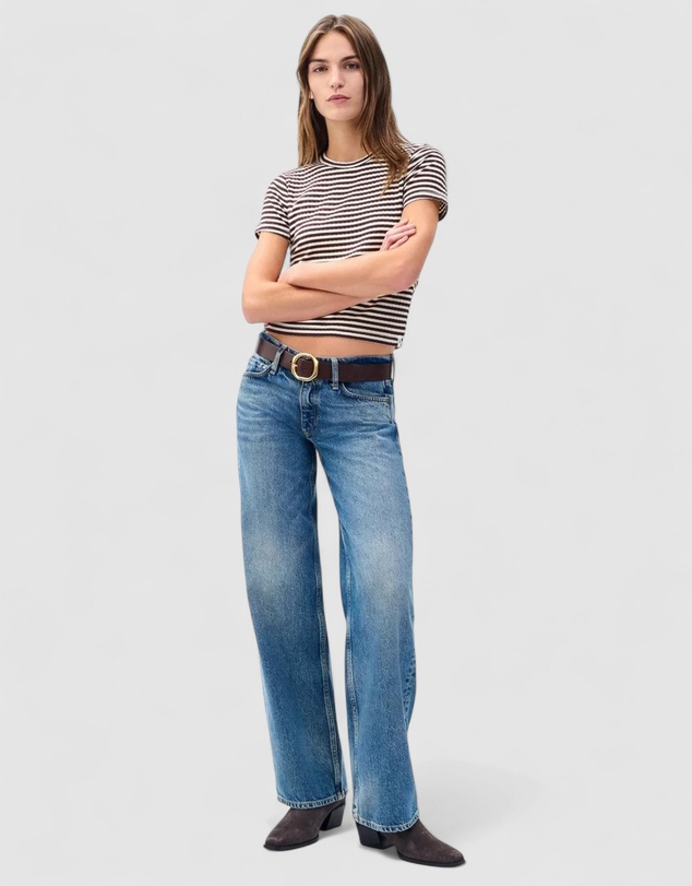 rag & bone - Luca Stripe Rib Baby Tee