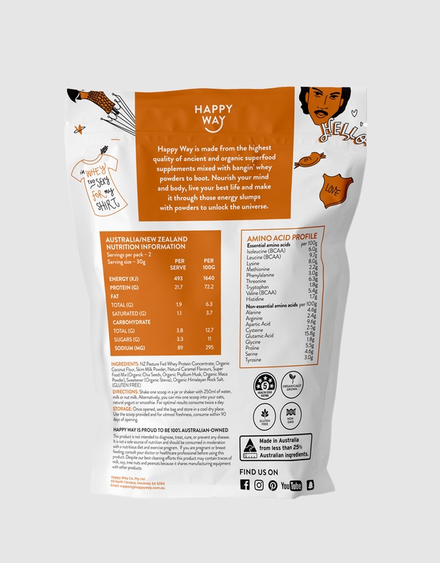 Happy Way - Smooth Operator Salted Caramel Whey Protein Powder 6 Sample Packs