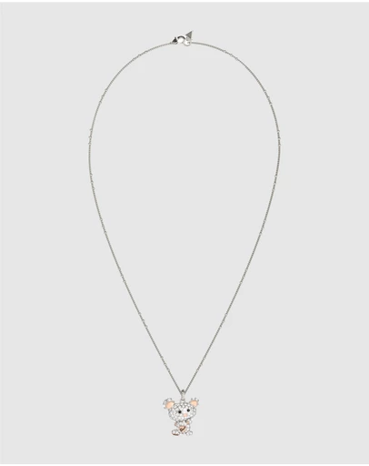GUESS - Silver-Tone Vintage Guess Teddy Bear Necklace