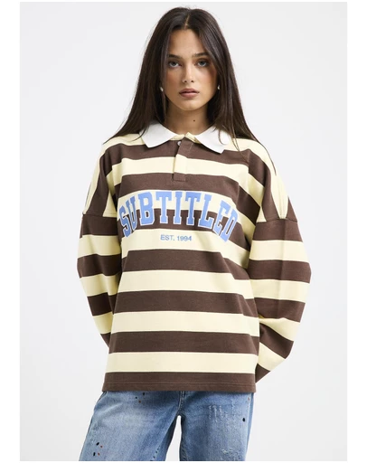 Subtitled - Portland Striped Polo Sweat Shirt