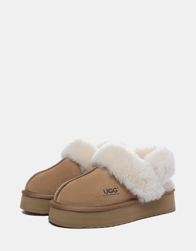 EVERAU - Australian Shepherd Ugg Musa Platform Cow Suede Upper House Shoes