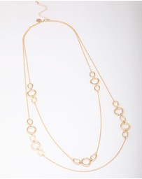 Lovisa - Gold Molten Oval Stone Necklace
