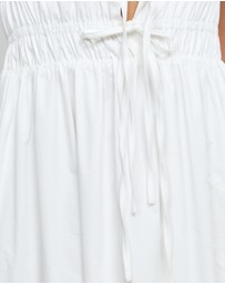 AERE - Indie Cotton Tie Front Midi Dress