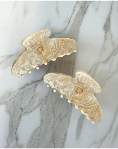 Luna Rae - Signature Hair Claw Set - Ivory Duo