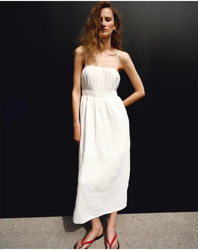 M.N.G - Crinkled Muslin Dress
