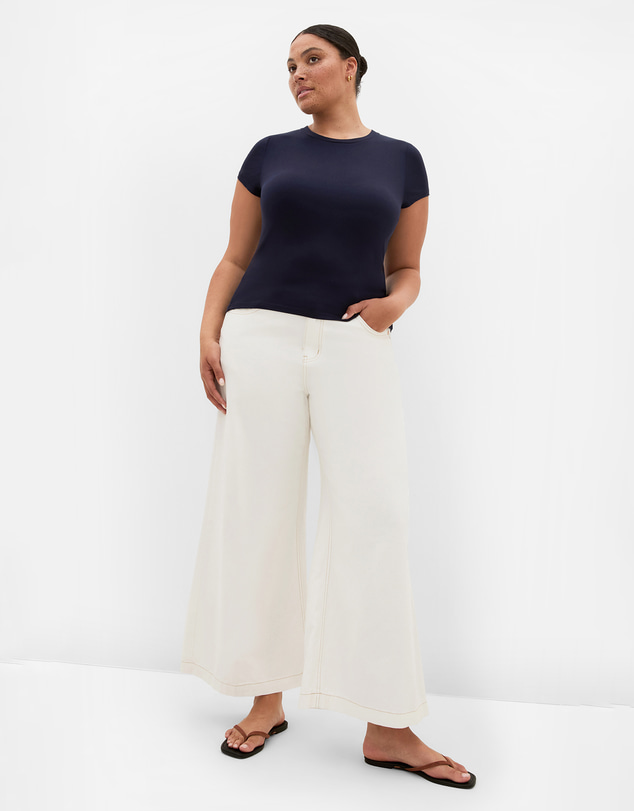 City Chic - Plus size Karla Short Sleeve Tee - navy