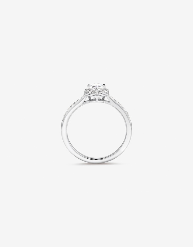 Michael Hill - Pave Heart Cubic Zirconia Halo Ring in Sterling Silver