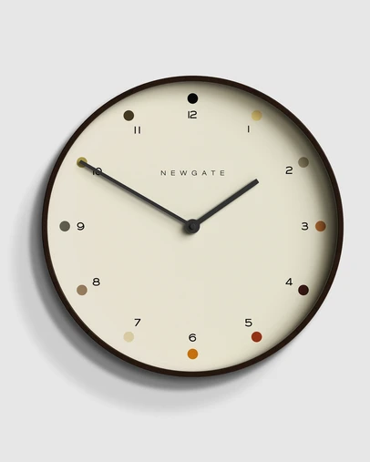 Newgate - Newgate Mr Clarke Clock Dark Wood Dot Dial 40