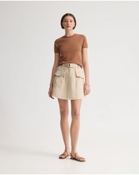 Oxford - Teri Cotton Safari Skirt