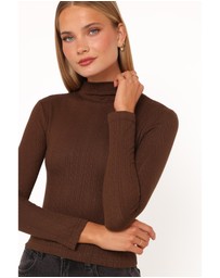 Petal & Pup - Aquila Pointelle Knit Top - Chocolate