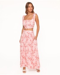 Petal & Pup - Tyler Tie Shoulder Top - Rose Pink Floral