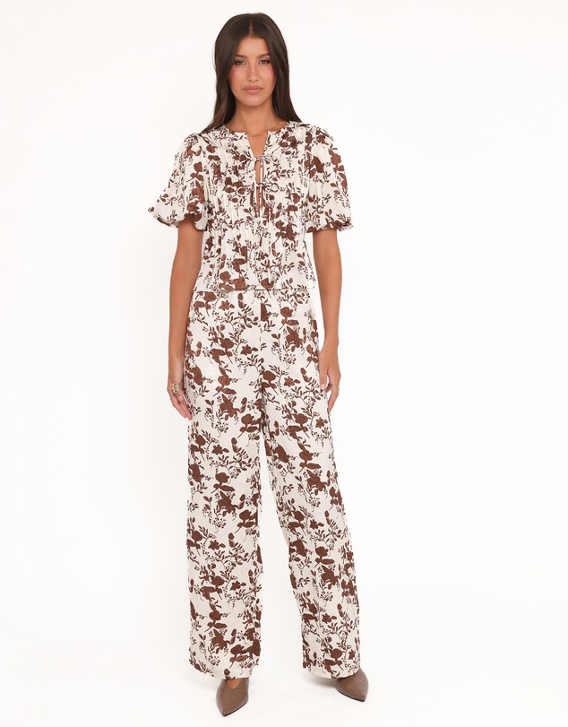 Petal & Pup - Winslet Wide Leg Pant - Brown Floral