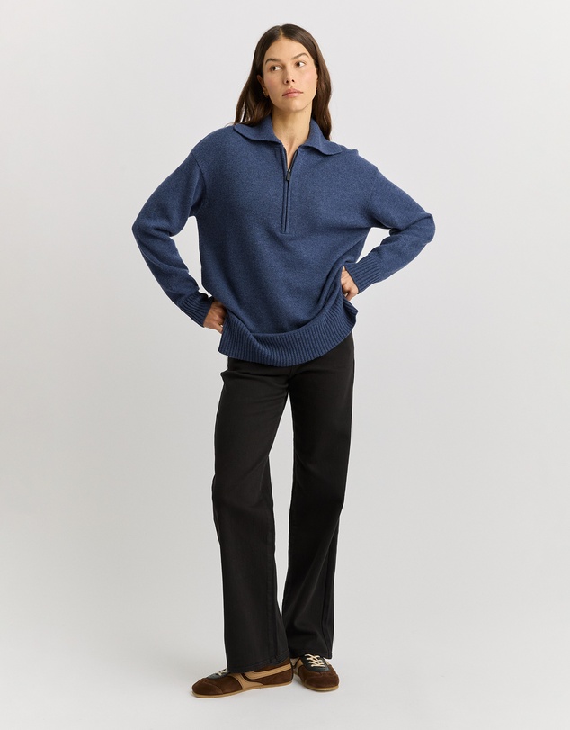 Toorallie - Relaxed Longline Zip Polo
