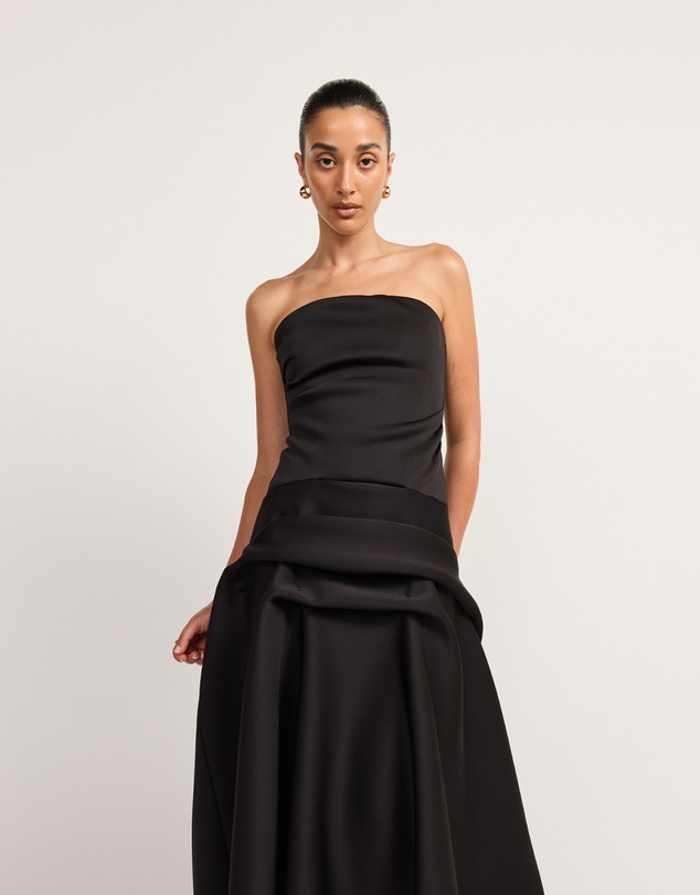 TOJHA - GAIA STRAPLESS MAXI DRESS BLACK