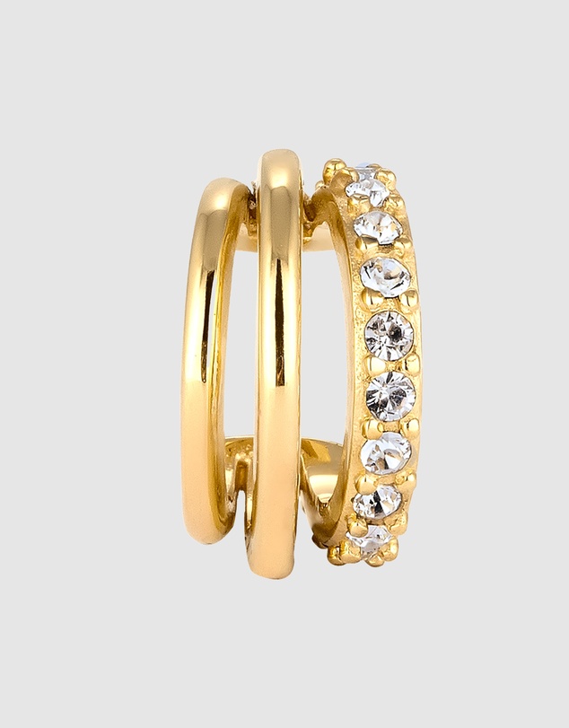 Elli Jewelry - Crystal Ear Cuff in Gold-Plated 925 Silver