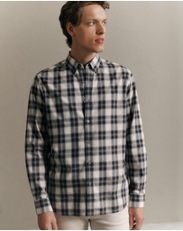 Trenery - Ombre Check Shirt in Charcoal