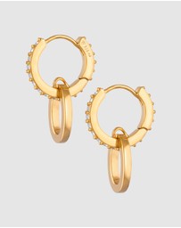 Elli Jewelry - Earrings Hoops Crystal Circle 925 Sterling Silver Gold-Plated