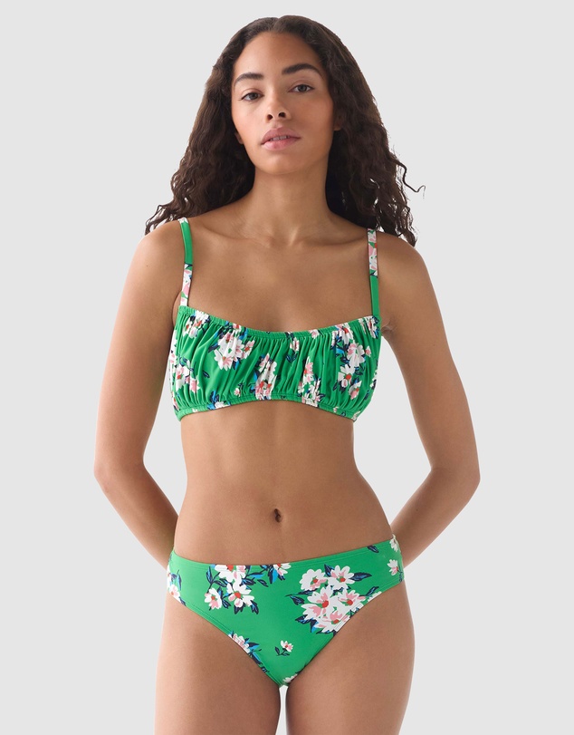 Kate Spade - Spring Daisies Underwired Shirred Bandeau Bikini Top