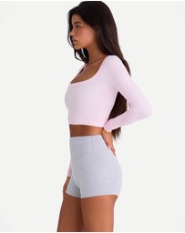 BO+TEE - Alumna Seamless Soft Rib Cut-Out Crop Top