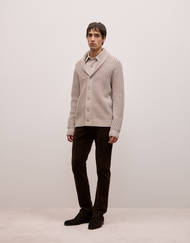 Trenery - Merino Textured Shawl Cardigan in Cinder