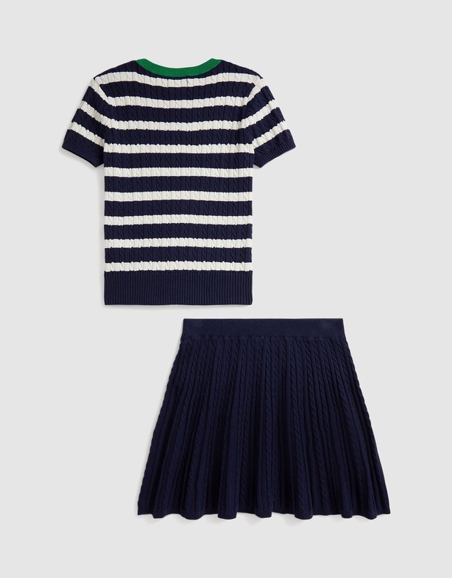 Polo Ralph Lauren - Striped Cotton Sweater & Skirt Set - Teens