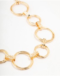 Lovisa - Large Gold Mixed Circle Link Belt