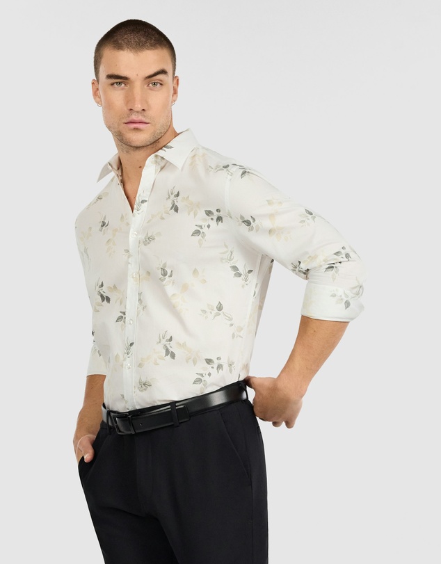 Tarocash - Lucio Textured Leaf Shirt