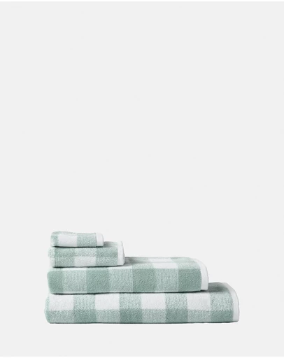 Linen House - Flinders Check Saltwater Bath Towel Range