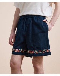 Found - Embroidery Twill Floral Shorts