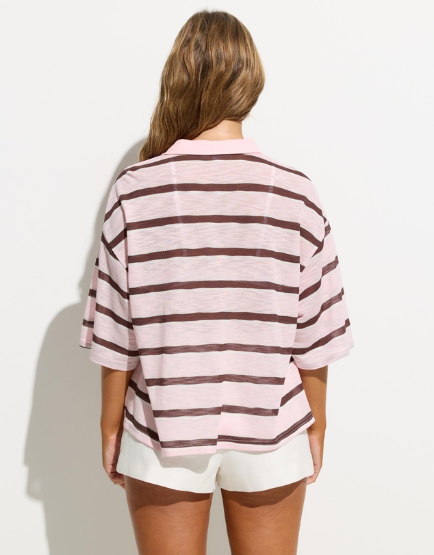 Dazie - Redefined Semi Sheer Striped Polo