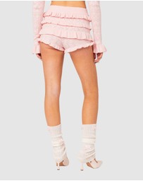 EDIKTED - Lindsay Ruffle Knitted Shorts