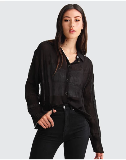 Belle & Bloom - Yoko Shirred Chiffon Blouse