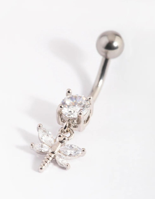 Lovisa - Surgical Steel Dragonfly Diamante Belly Bar
