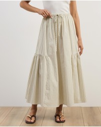 Atmos&Here - Vienna Cotton Gathered Midi Skirt
