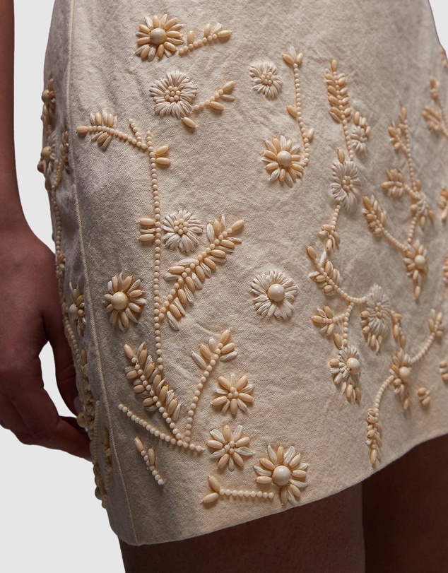 TOPSHOP - Raffia Embroidered Structured Bandeau Dress