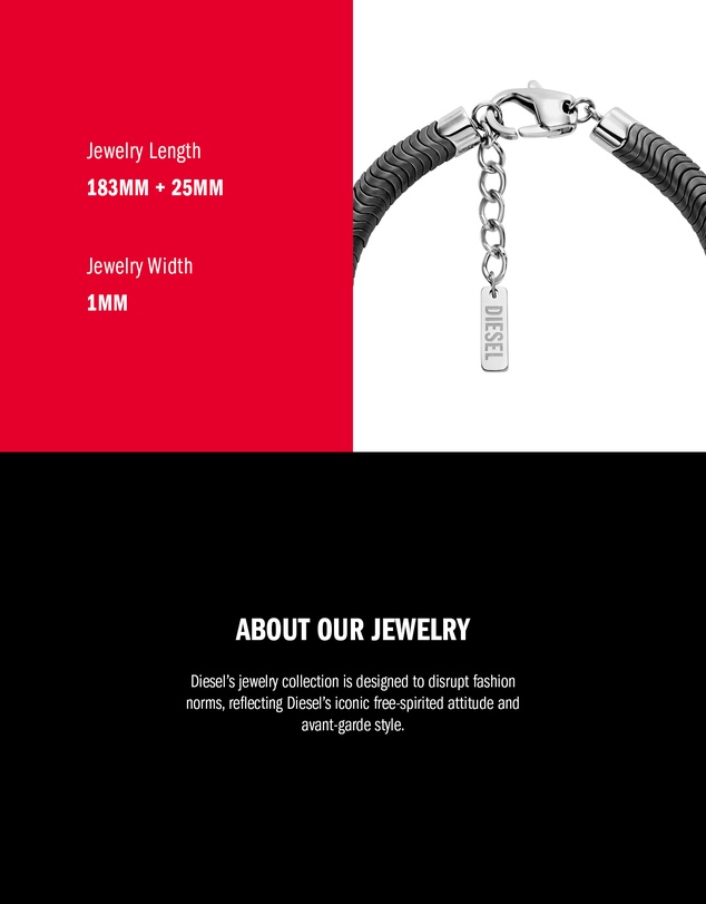 Diesel - D Logo Silver Tone Bracelet