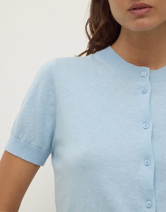 Assembly Label - Semra Cotton Cashmere Short Sleeve Cardigan
