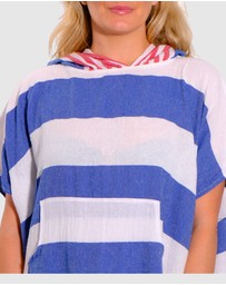 Tolu Australia - Adult Hooded Beach Towel in Sailor Blue – Quick-Dry Swim Poncho for Swimming & Surfing