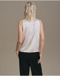 M.N.G - High Collar Satin Blouse