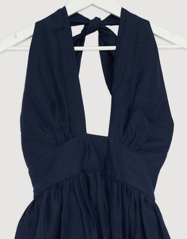Revibe - Repaired Shona Joy Celeste Halter Tiered Mini Dress - AU 6