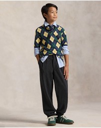 Polo Ralph Lauren - Argyle Print Cotton Mesh Polo Shirt - Teens