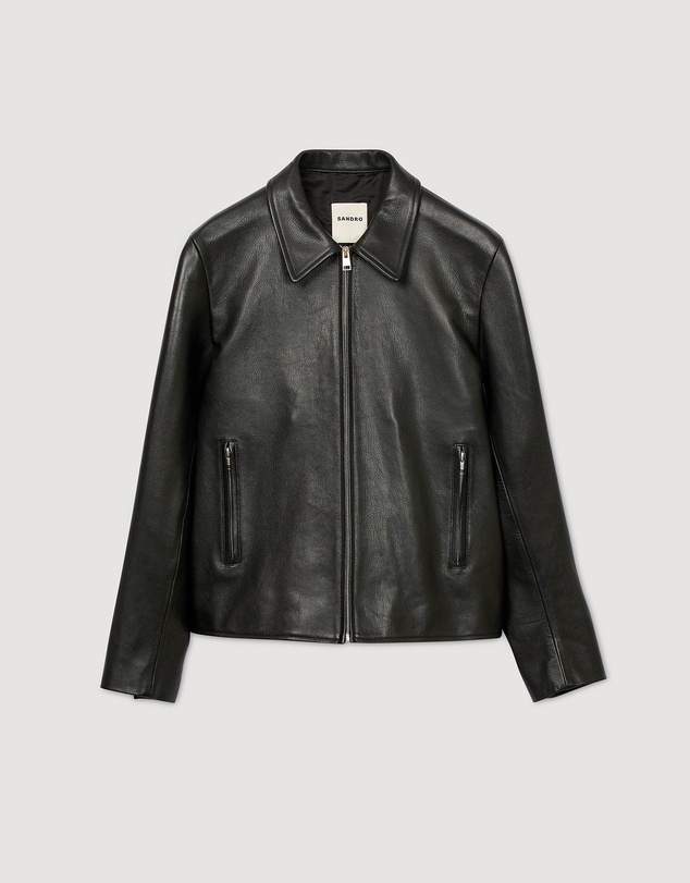 Sandro - Zipper Goat Leather Jacket